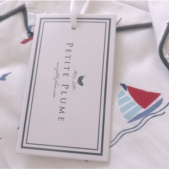 Petite Plume Girls Flame Resistant Chemical Free Nautical Pajama Set Size 14 - Picture 6 of 6